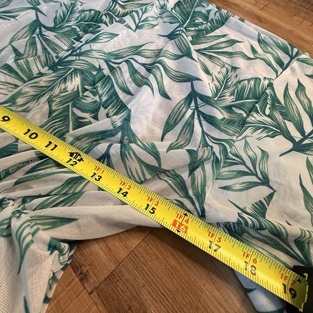 SHEIN Jumpsuit Green/white Floral Sheer NWOT Sz Small Nautical Resort - Picture 6 of 7